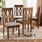 Baxton Studio Cherese Grey Upholstered Walnut Finished 4-Piece Wood Dining Chair Set 170-9878 - alternate 2